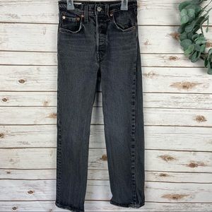 Levi’s Premium RIBCAGE Straight- light black High Rise Jeans Sz 24 x 27